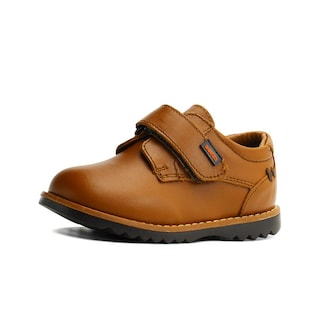 Foto 3 | Zapato Derby Piel Audaz Niño En Color Miel Ajuste De Velcro Beige