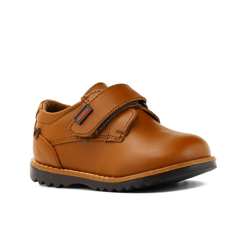 Foto 4 | Zapato Derby Piel Audaz Niño En Color Miel Ajuste De Velcro Beige