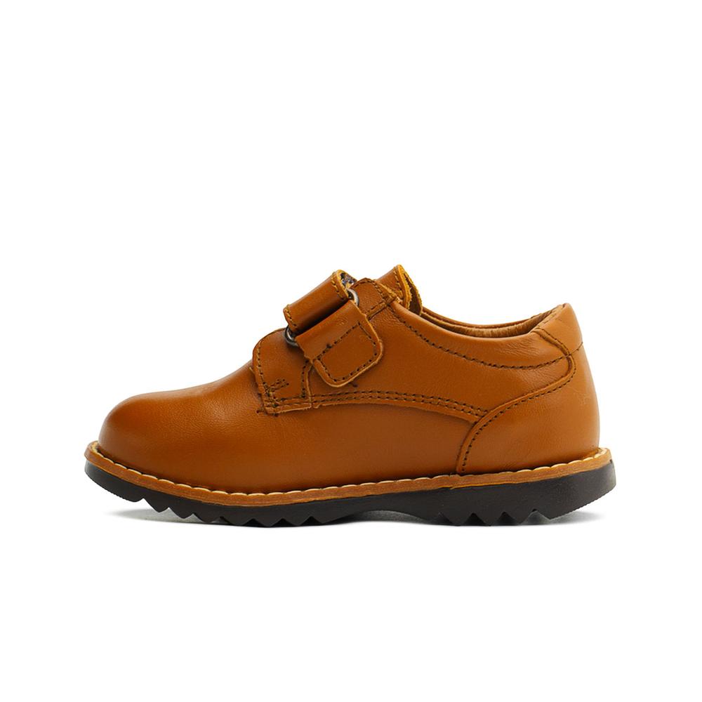 Foto 5 | Zapato Derby Piel Audaz Niño En Color Miel Ajuste De Velcro Beige