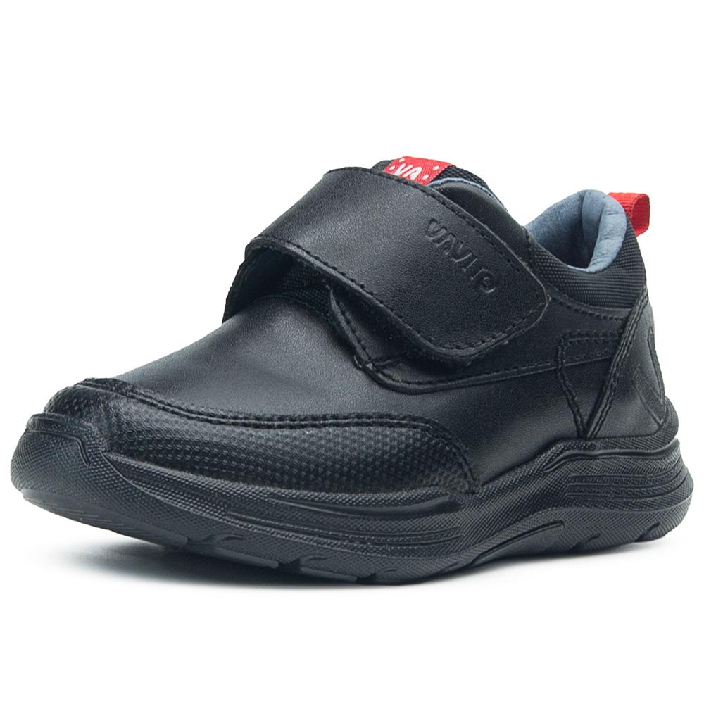Foto 3 | Zapato Niño Escolar Piel Negro Vavito Velcro Antiderrapante Negro