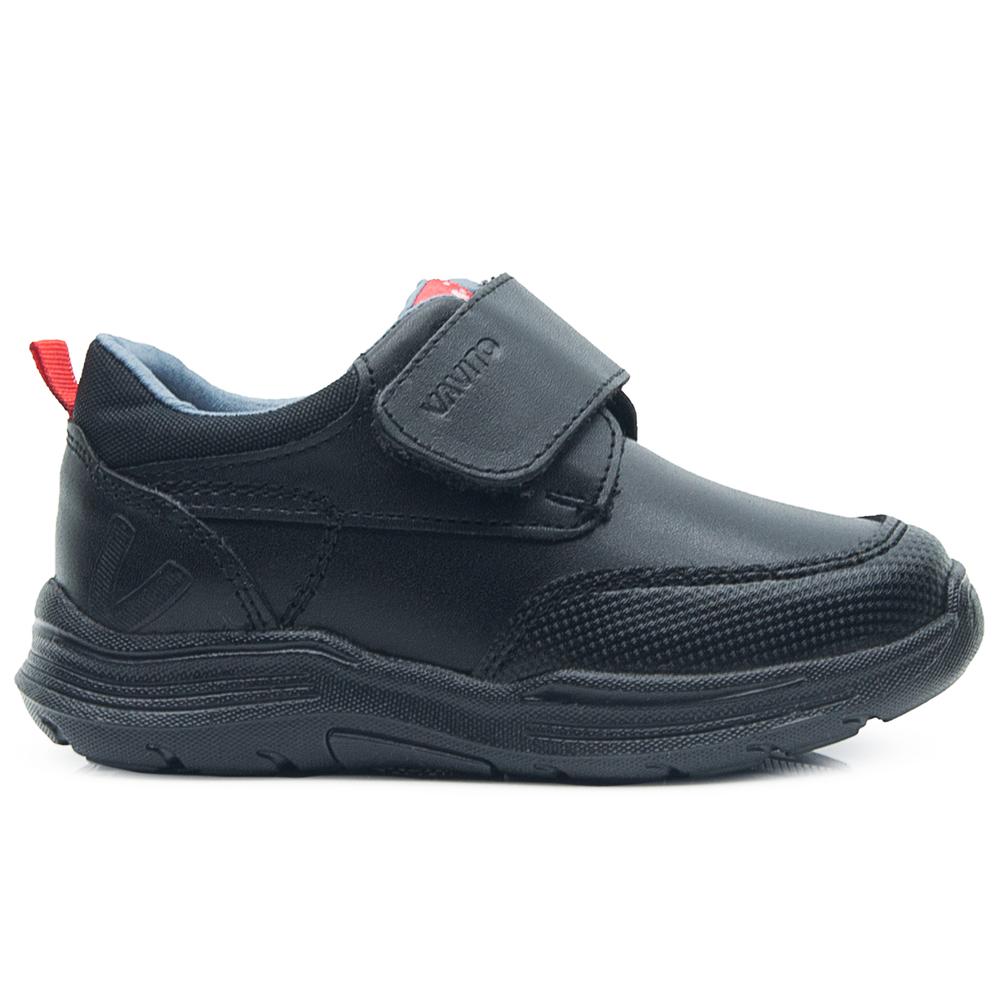 Foto 7 pulgar | Zapato Niño Escolar Piel Negro Vavito Velcro Antiderrapante Negro