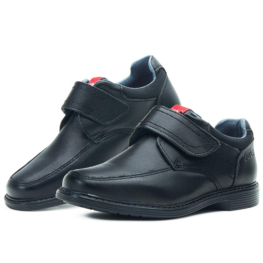 Foto 2 pulgar | Zapato Escolar Para Niño Vavito De Piel Velcro Negro Negro