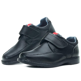 Foto 1 | Zapato Escolar Para Niño Vavito De Piel Velcro Negro Negro