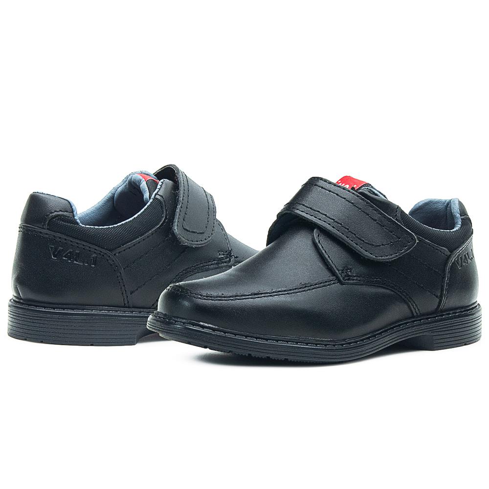 Foto 3 pulgar | Zapato Escolar Para Niño Vavito De Piel Velcro Negro Negro