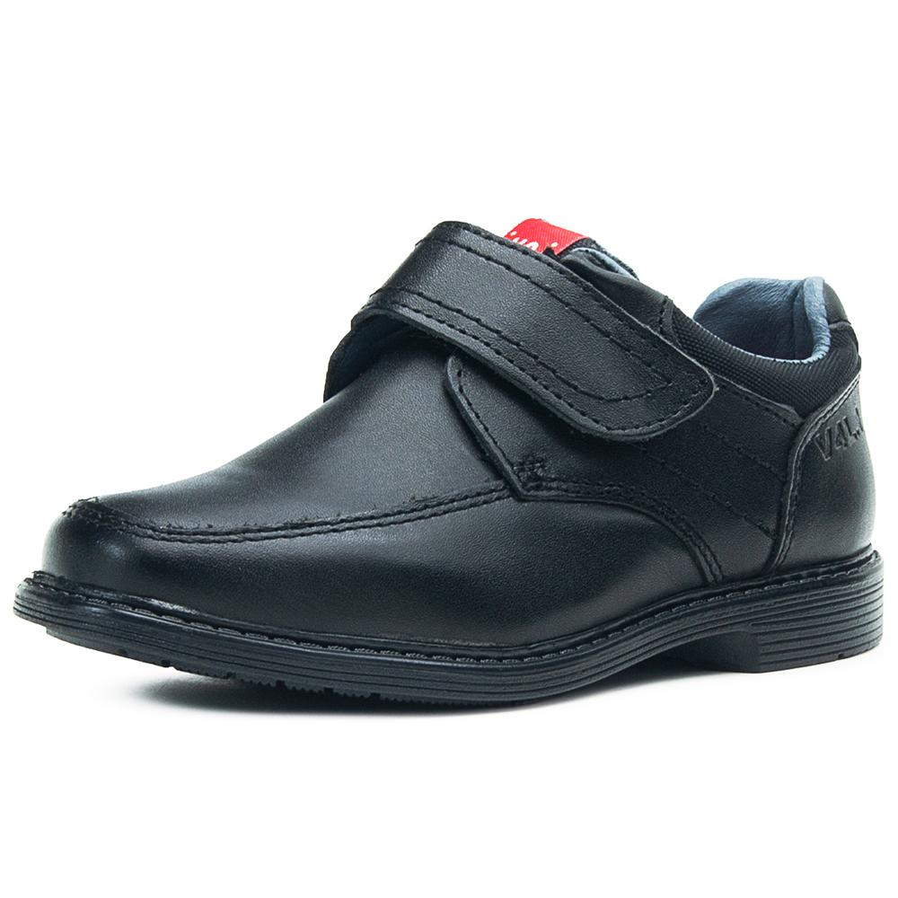 Foto 4 pulgar | Zapato Escolar Para Niño Vavito De Piel Velcro Negro Negro