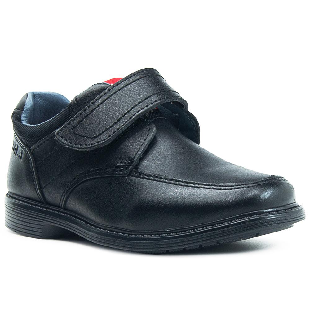 Foto 5 pulgar | Zapato Escolar Para Niño Vavito De Piel Velcro Negro Negro