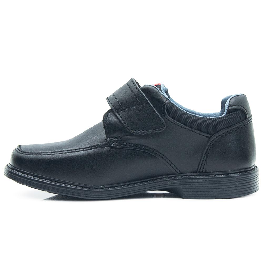 Foto 6 pulgar | Zapato Escolar Para Niño Vavito De Piel Velcro Negro Negro