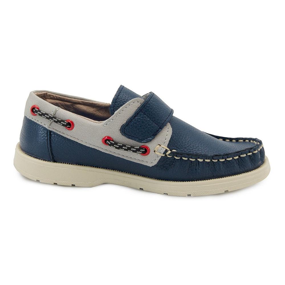 Foto 5 pulgar | Zapato Mocasin Velcro Niño Piel Karsten Marino 18-21 Azul Marino