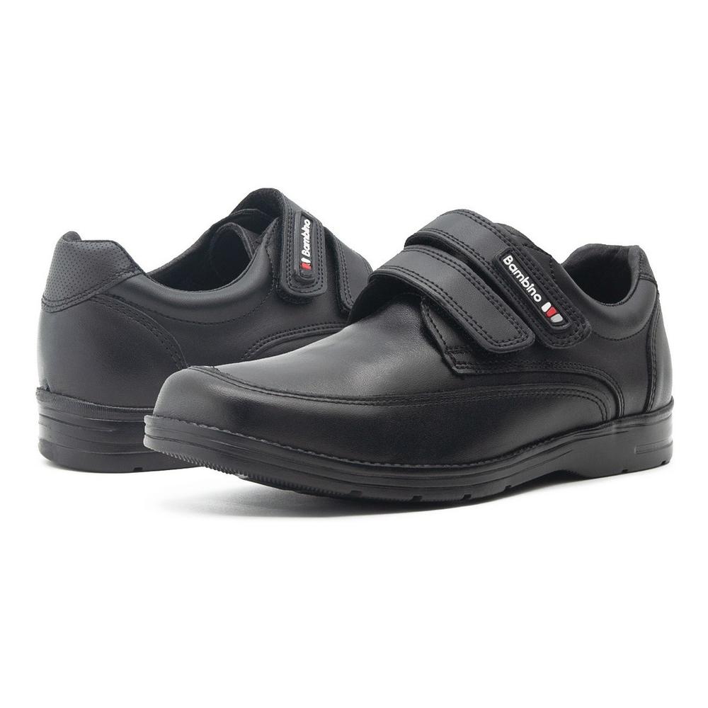 Foto 3 pulgar | Zapato Niño Piel Bambino Negro Velcro Plantilla Arco 18-21 Negro