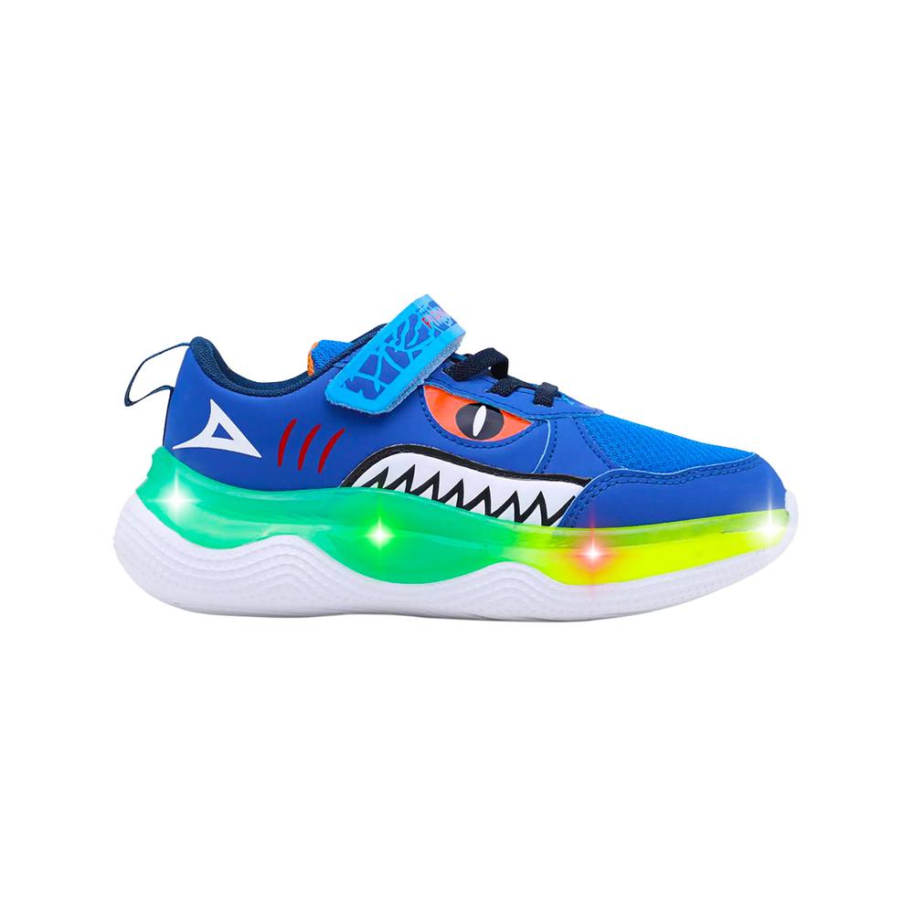Foto 2 pulgar | Tenis Para Niño Pirma  Con Luces Dinosaurio Color Azul Rey Azul