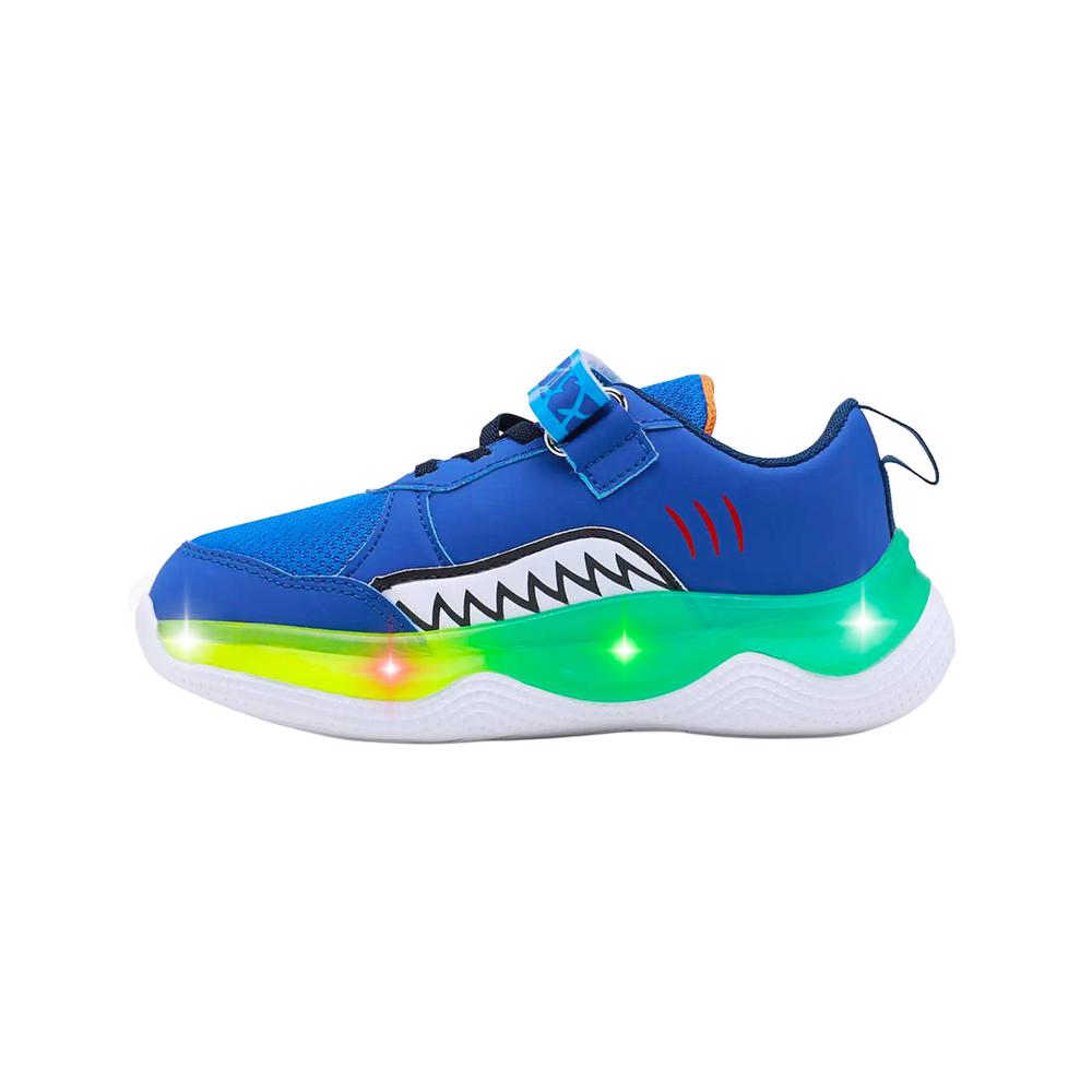Foto 5 pulgar | Tenis Para Niño Pirma  Con Luces Dinosaurio Color Azul Rey Azul