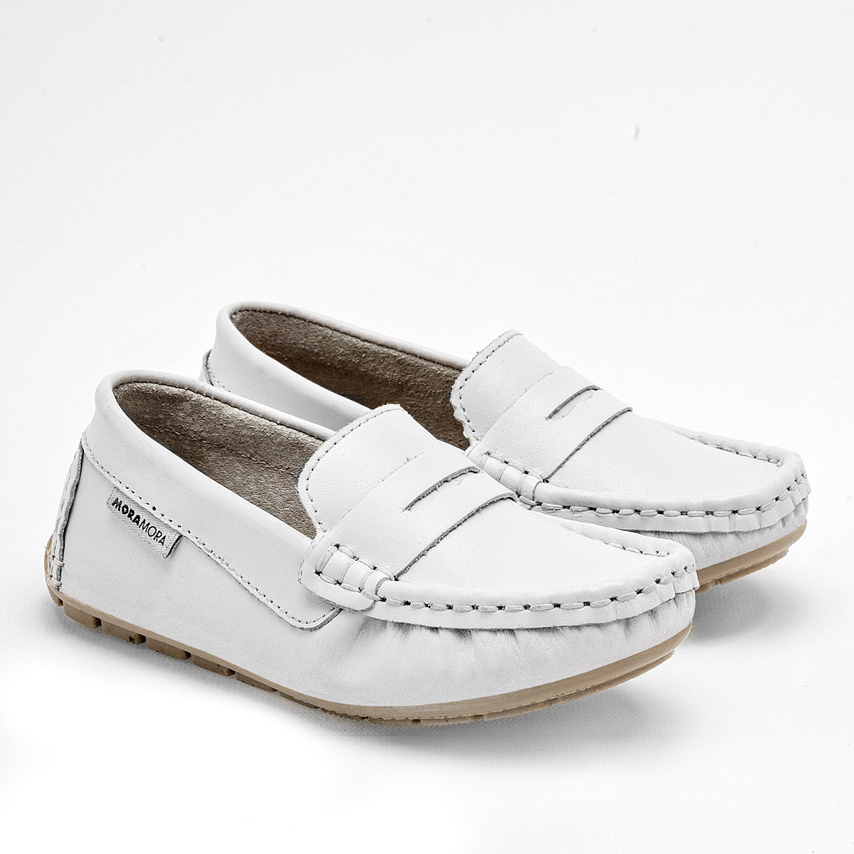 Foto 3 pulgar | Moramora Zapato Casual Para Niño Blanco