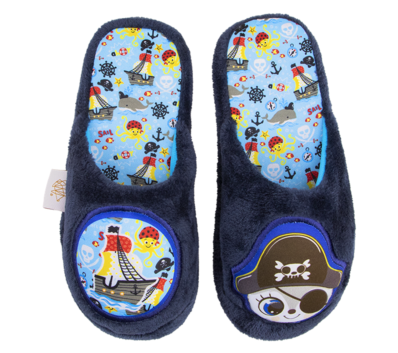 Pantufla Erizo Clothing Infantil Barco Pirata color Azul