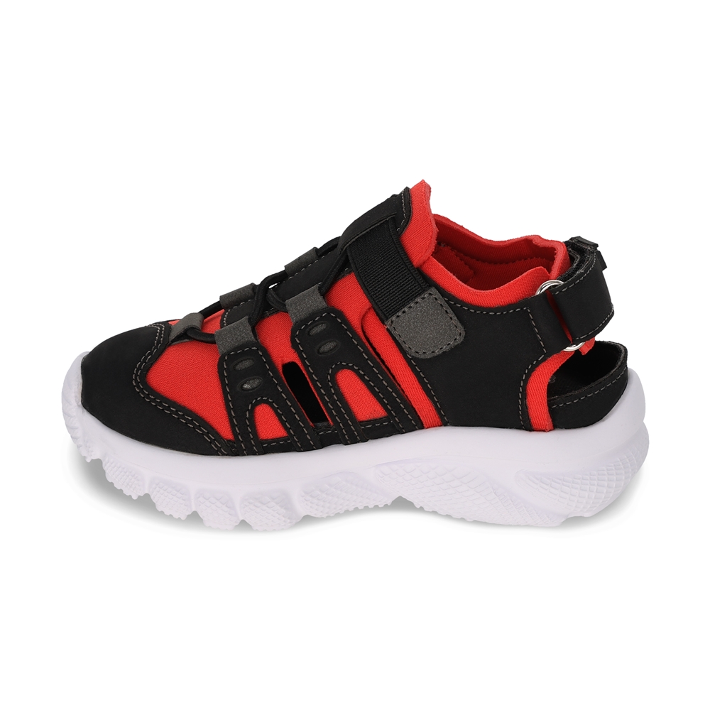 Foto 5 | Sandalias Casuales Audaz Negros con Detalles en Rojo y Ajuste Velcro para Niño