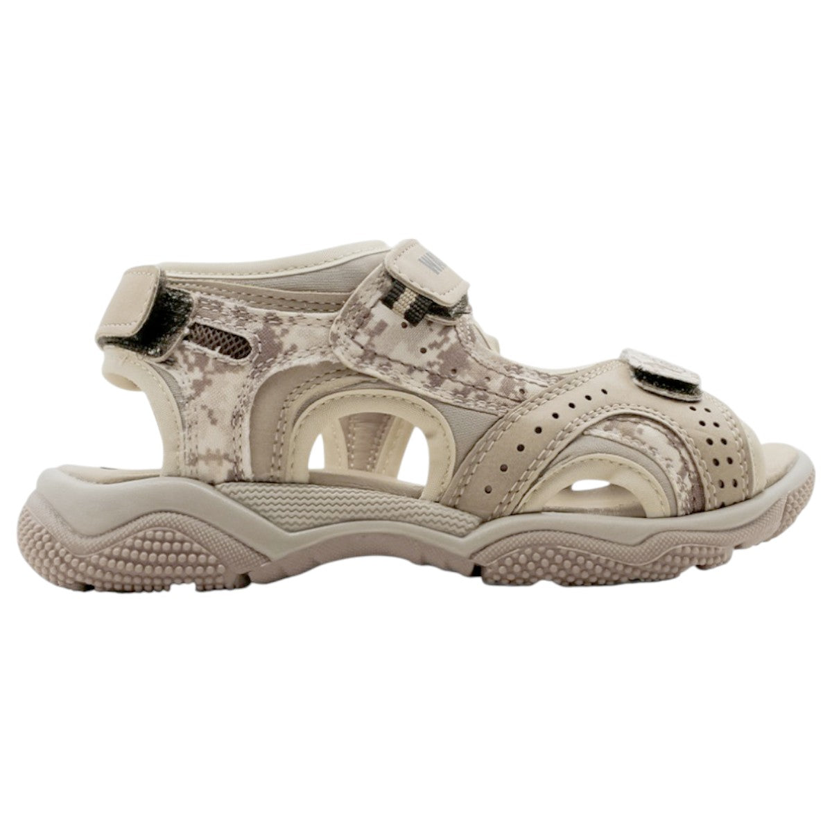 Foto 4 pulgar | Sandalias Exterior Piel Vegana Color Café Con Beige Para Niño De Rbcollection