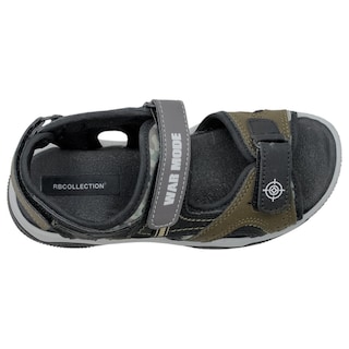 Foto 3 | Sandalias Exterior Piel Vegana Color Olivo Para Niño De Rbcollection
