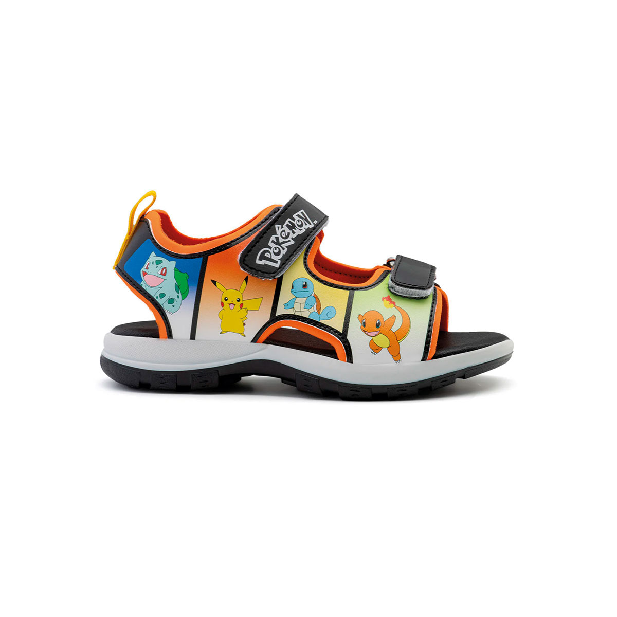 Sandalia Pokémon Yuyin Negra Para Niño Con Velcro Ajustable
