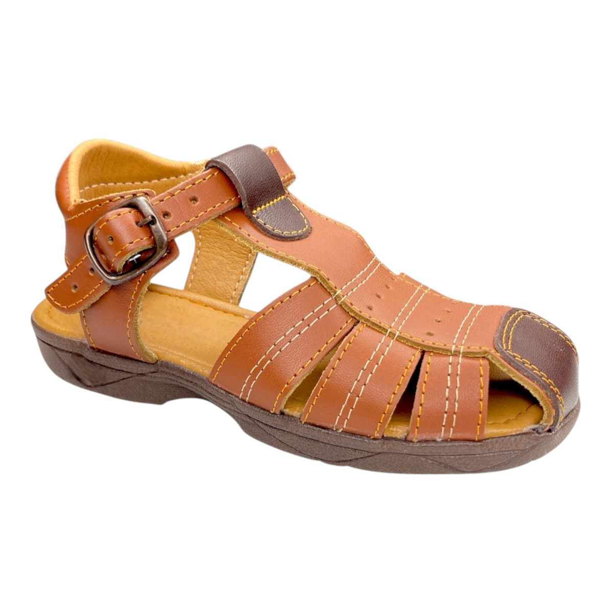 Foto 2 pulgar | Huaraches Las Cuatas Zapatería Marrón Moderno para Niño