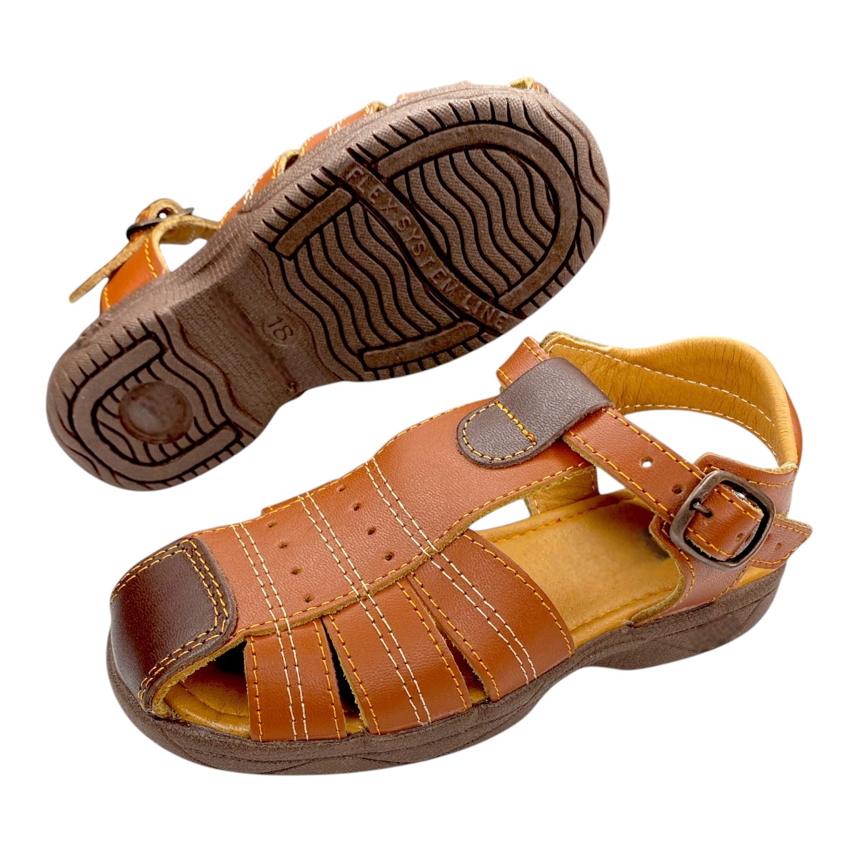 Foto 3 pulgar | Huaraches Las Cuatas Zapatería Marrón Moderno para Niño