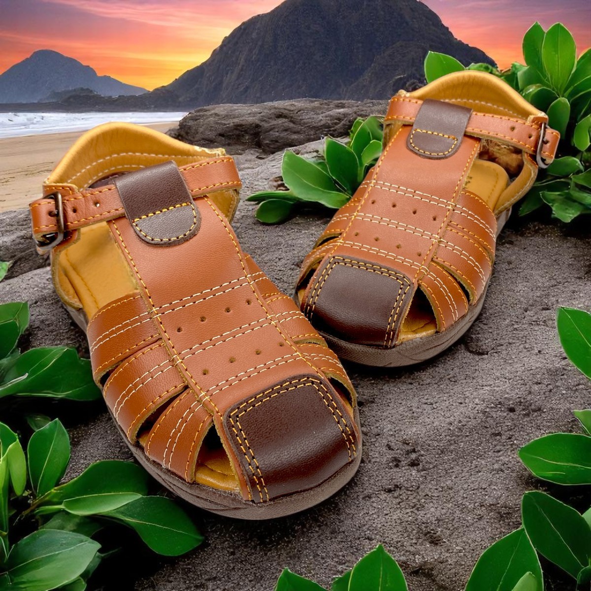 Foto 4 pulgar | Huaraches Las Cuatas Zapatería Marrón Moderno para Niño