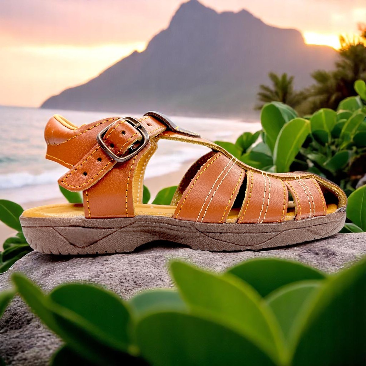 Foto 6 pulgar | Huaraches Las Cuatas Zapatería Marrón Moderno para Niño