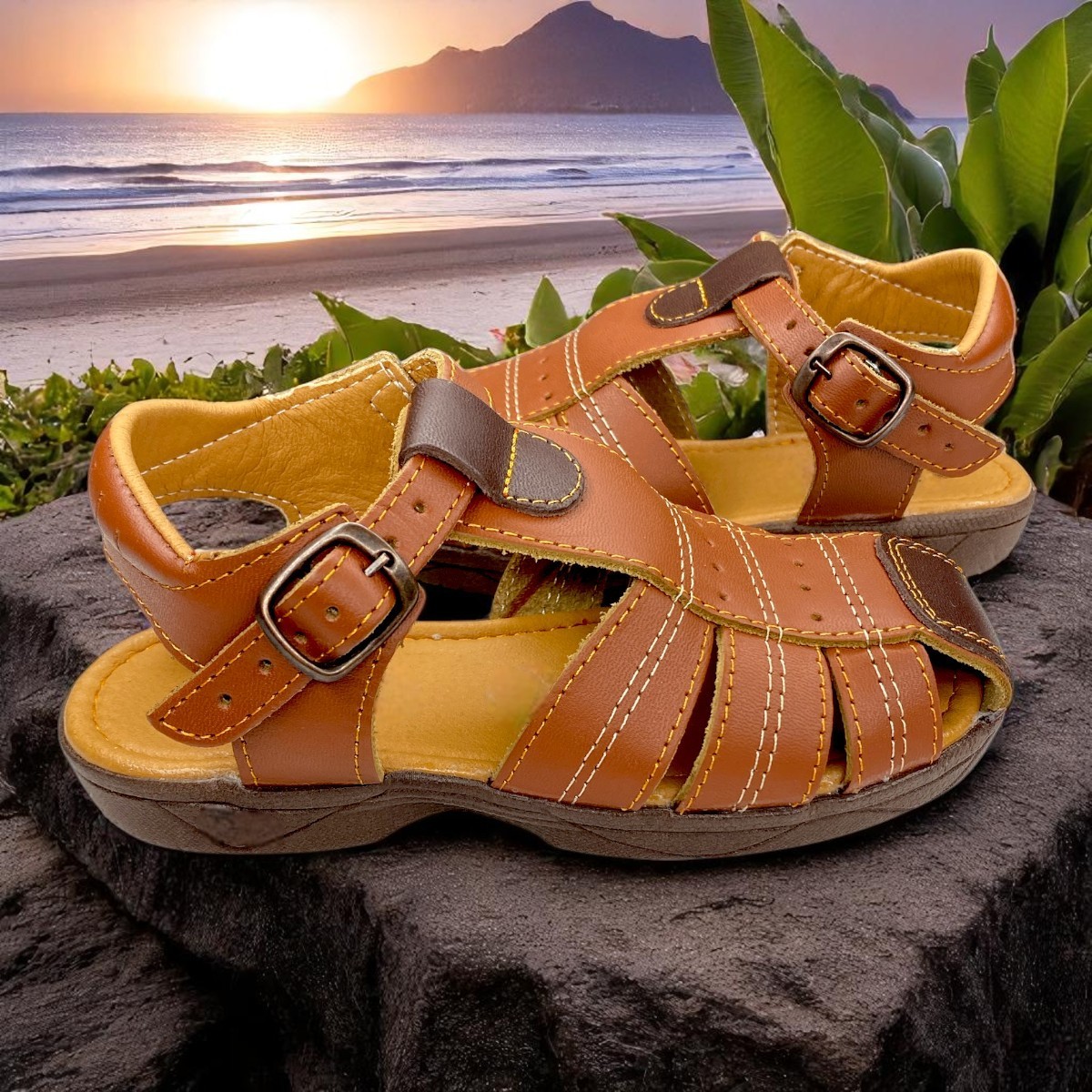 Foto 8 pulgar | Huaraches Las Cuatas Zapatería Marrón Moderno para Niño