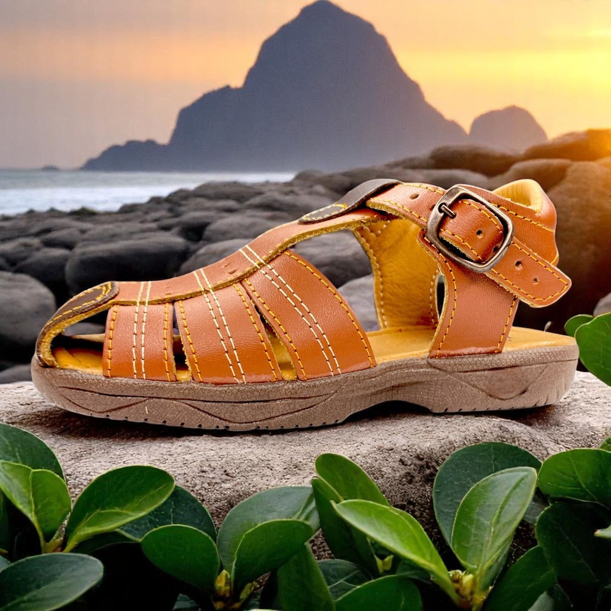 Foto 9 pulgar | Huaraches Las Cuatas Zapatería Marrón Moderno para Niño