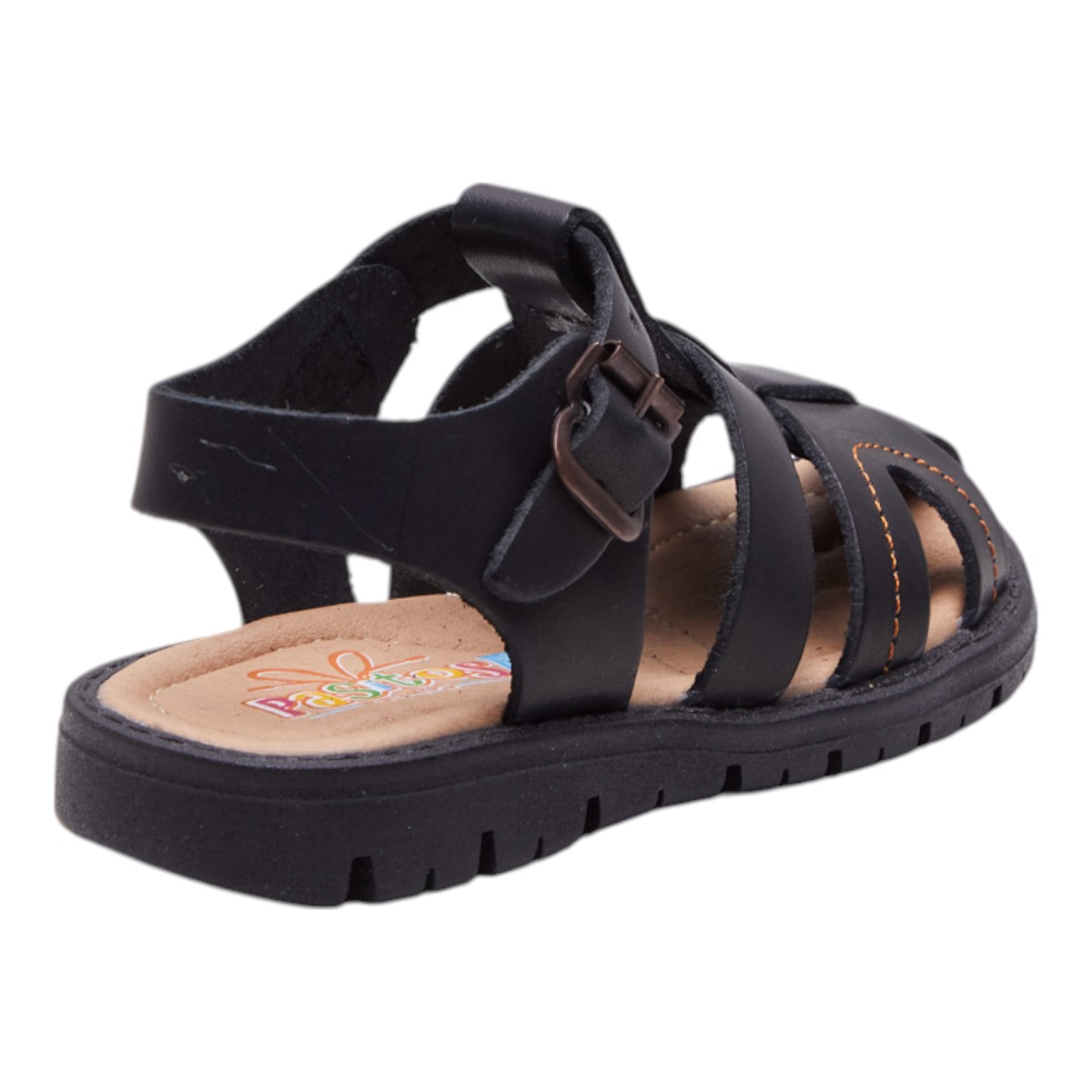 Foto 3 | Sandalias Calzado Watanabe Color Negro Niño Abiertas Costura Contraste