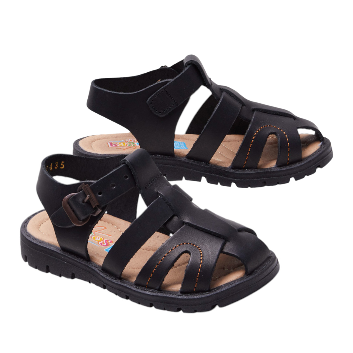 Foto 5 pulgar | Sandalias Calzado Watanabe Color Negro Niño Abiertas Costura Contraste