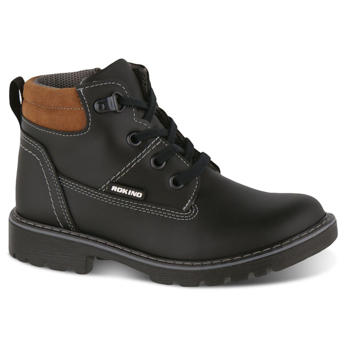 Bota Escolar Rokino 3154 Color Negro Para Niño