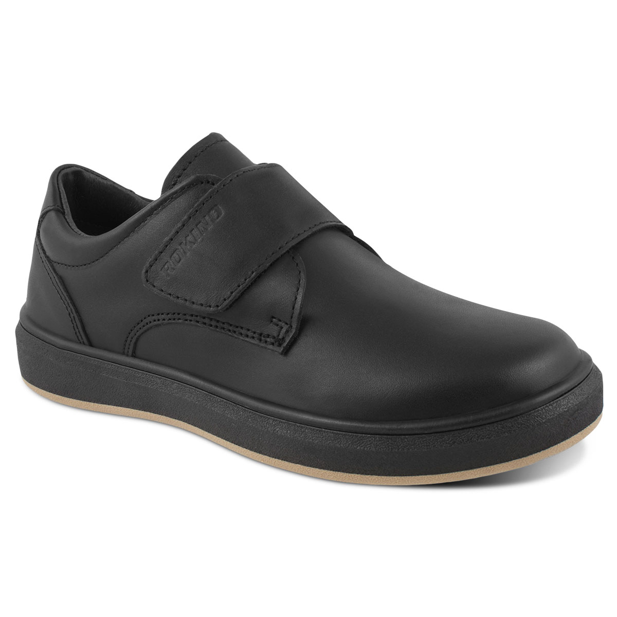 Zapato De Piel Escolar Rokino 3242 Color Negro Para Niño