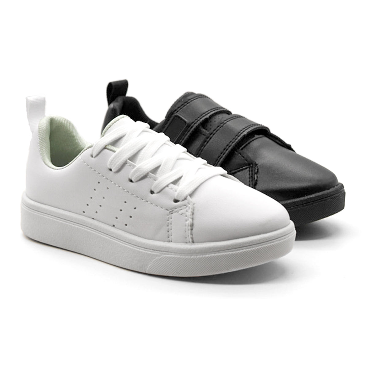 Dúo Pack Tenis Escolares Rbcollection 12052 Exterior Sintético Negro y Blanco para Niño