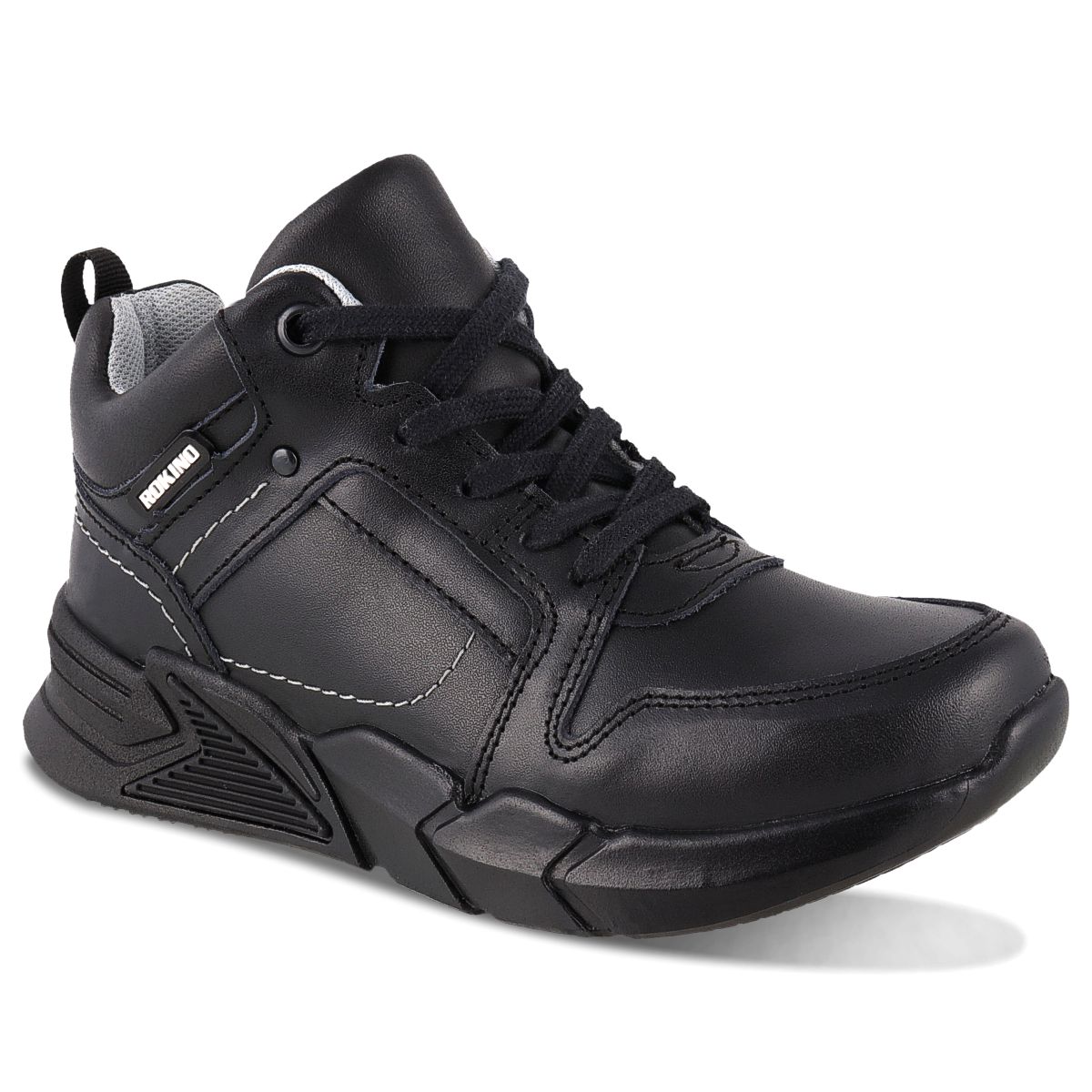 Foto 1 | Bota Escolar De Piel Rokino 3438 Color Negro Para Niño