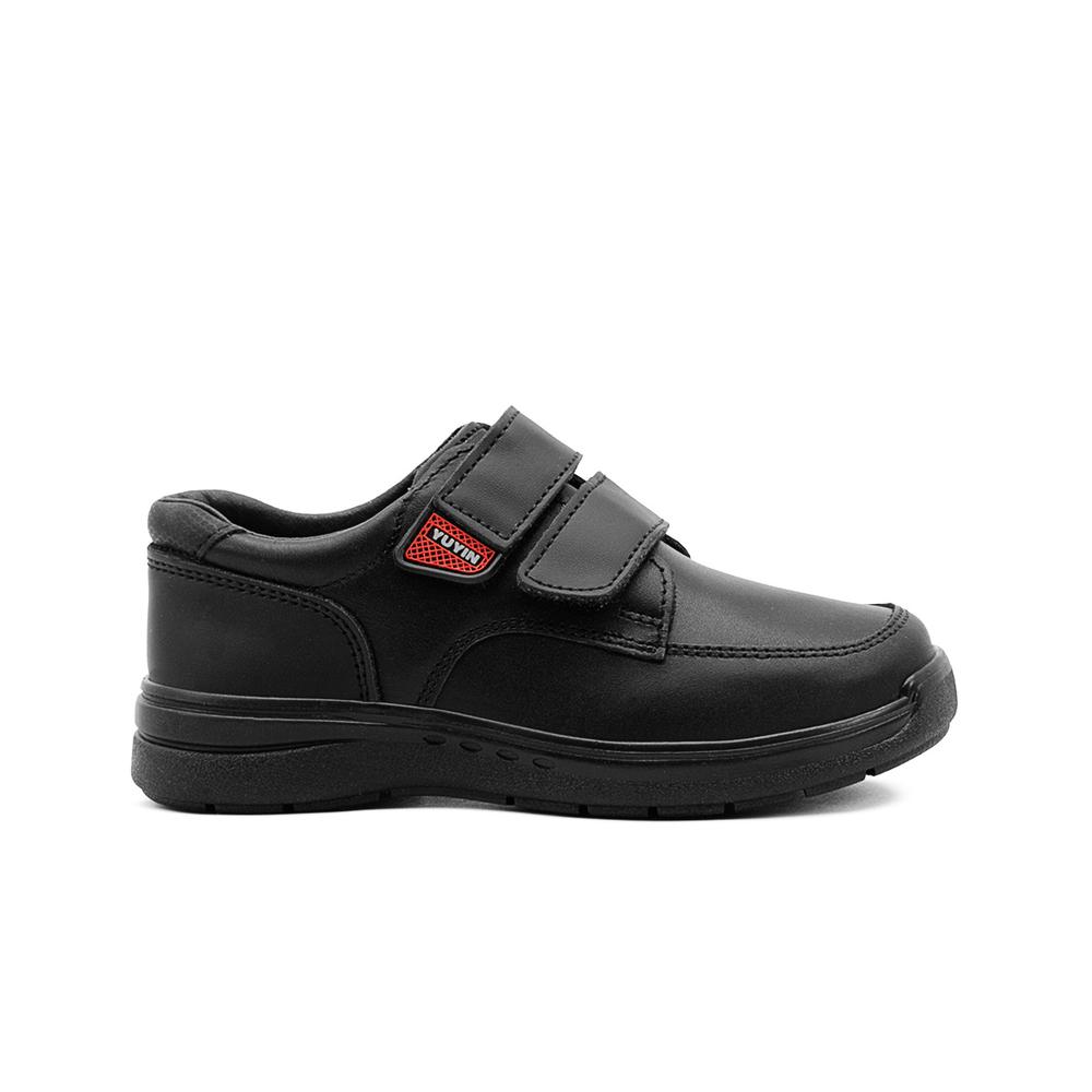 Foto 7 pulgar | Zapatos Escolares De Niño Choclo Piel Doble Contacto Negro Negro