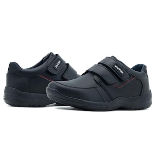 Foto 2 | Zapato Escolar Para Niño 100% Piel Antiderrapante Con Velcro Negro