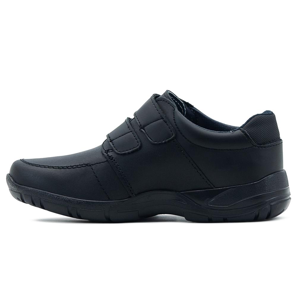 Foto 5 pulgar | Zapato Escolar Para Niño 100% Piel Antiderrapante Con Velcro Negro