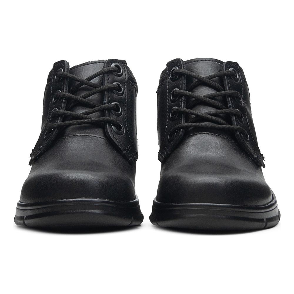 Foto 6 pulgar | Bota Escolar Niño Piel Cordones Vacuno Plantilla Confort Negro