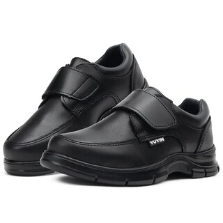 Foto 1 | Zapato Escolar Para Niño Antiderrapante Con Velcro De Piel Negro