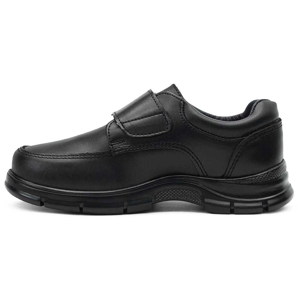 Foto 5 pulgar | Zapato Escolar Para Niño Antiderrapante Con Velcro De Piel Negro