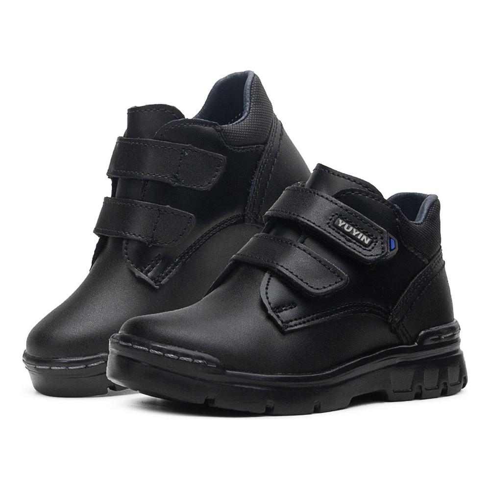 Foto 1 | Bota Escolar Niño Piel Negro Contactel Cosido Frontal Negro