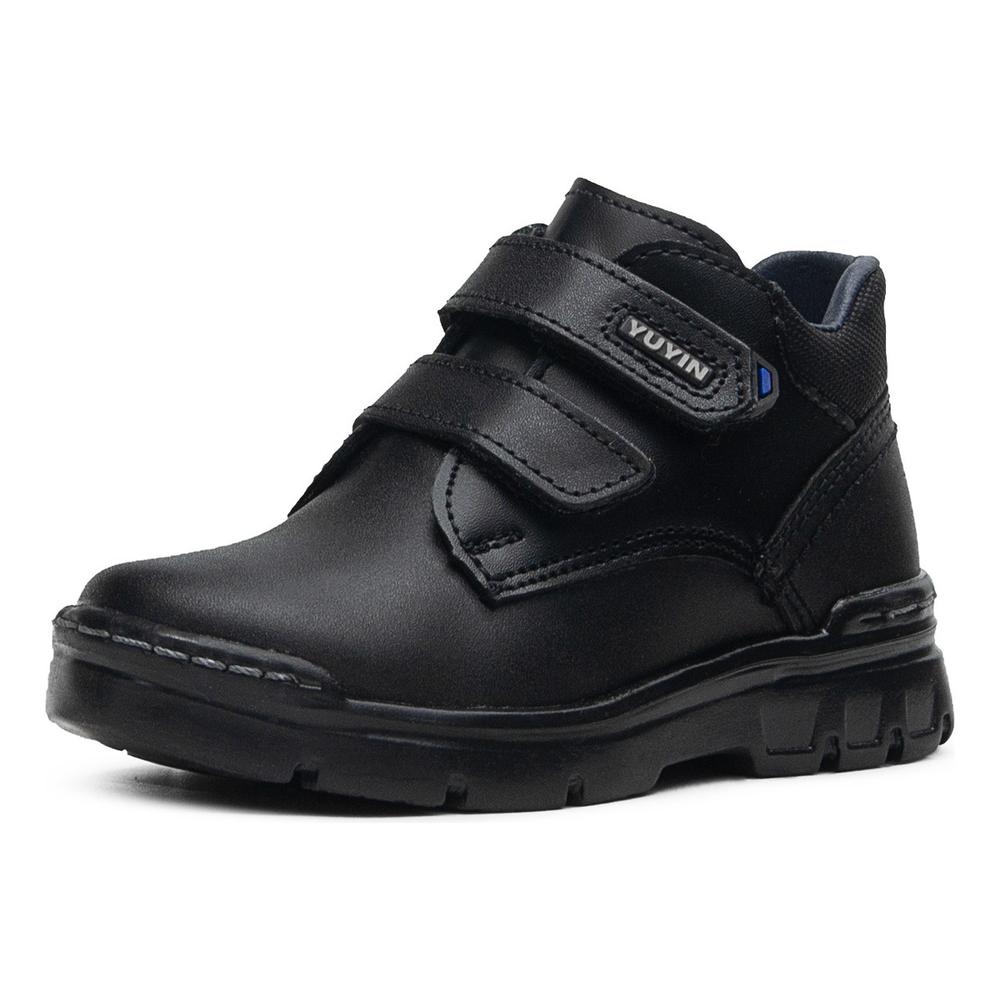Foto 3 pulgar | Bota Escolar Niño Piel Negro Contactel Cosido Frontal Negro