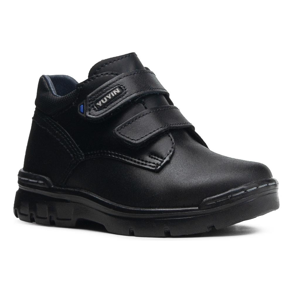 Foto 4 pulgar | Bota Escolar Niño Piel Negro Contactel Cosido Frontal Negro