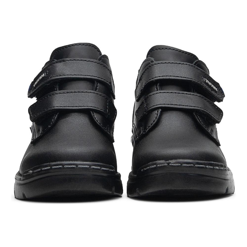 Foto 5 pulgar | Bota Escolar Niño Piel Negro Contactel Cosido Frontal Negro