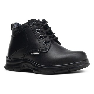 Foto 4 | Bota Escolar Niño Piel Cordones Vacuno Plantilla Confort Negro