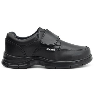 Foto 5 | Zapato Escolar Para Niño De Piel Antiderrapante De Velcro Negro