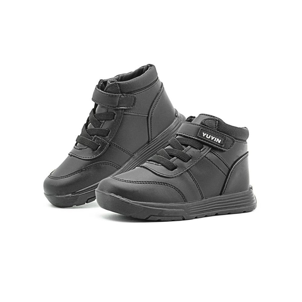 Foto 2 pulgar | Zapato Bota Escolar Para Niño Yuyin Velcro Antiderrapantes Negro