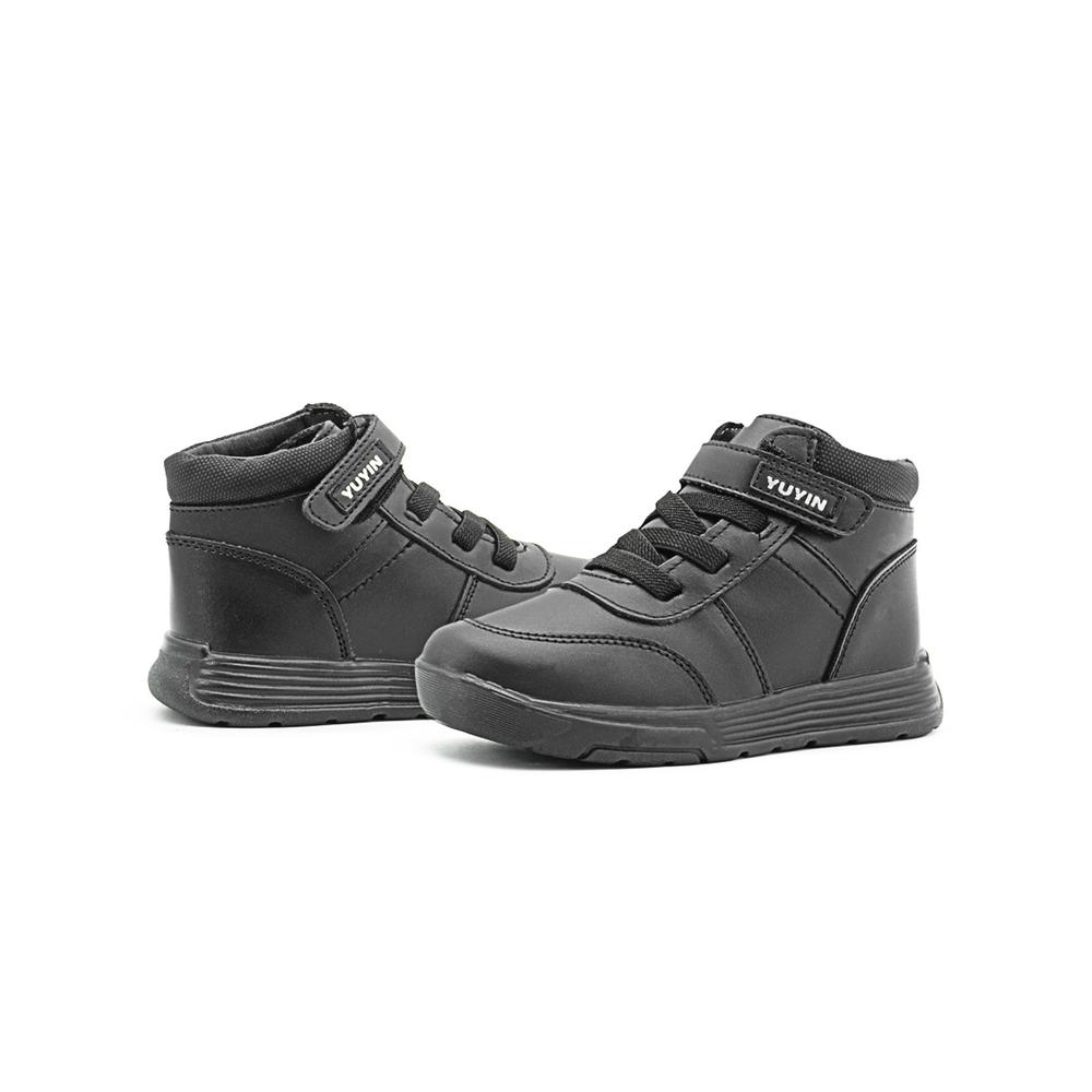 Foto 3 pulgar | Zapato Bota Escolar Para Niño Yuyin Velcro Antiderrapantes Negro