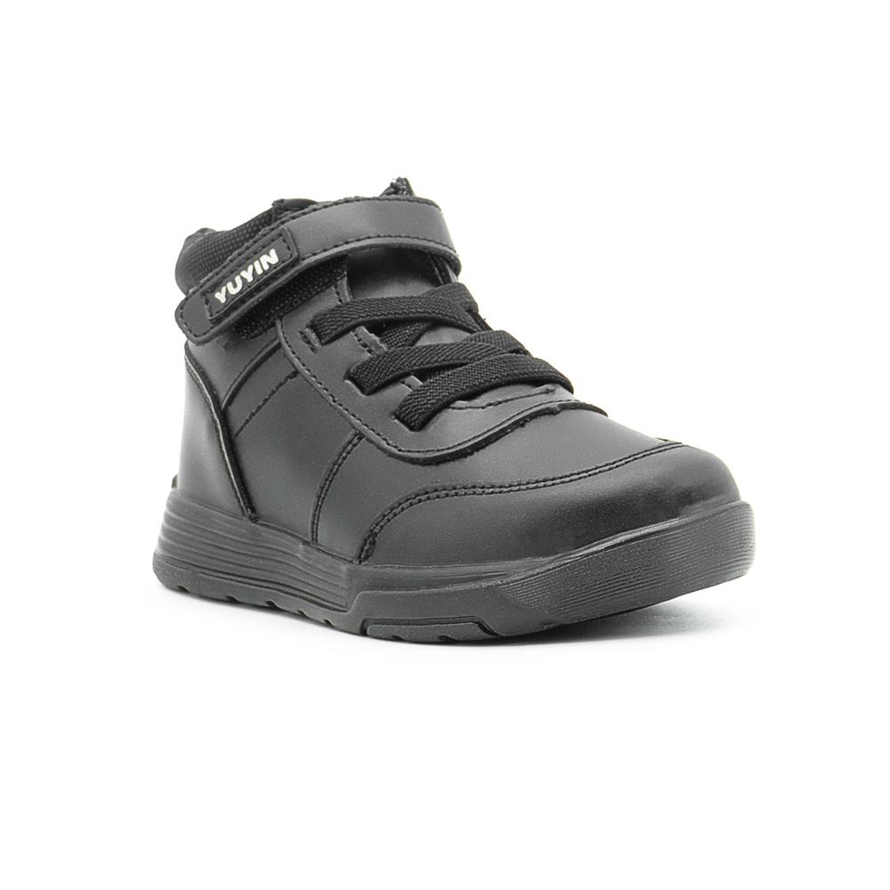 Foto 5 pulgar | Zapato Bota Escolar Para Niño Yuyin Velcro Antiderrapantes Negro