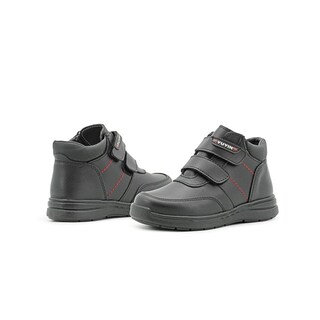 Foto 2 | Zapato Bota Escolar Para Niño Yuyin Piel Puntera Protección Negro