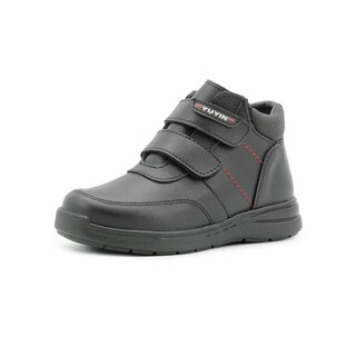 Foto 3 | Zapato Bota Escolar Para Niño Yuyin Piel Puntera Protección Negro